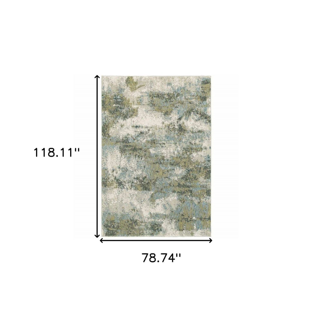 7' X 10' Blue Green Power Loom Area Rug - Homeroots - Flyclothing LLC