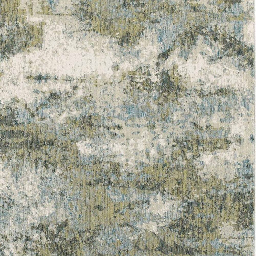 7' X 10' Blue Green Power Loom Area Rug - Homeroots