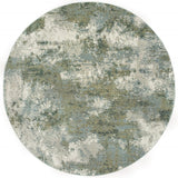 8' Blue Green Round Power Loom Area Rug - Homeroots