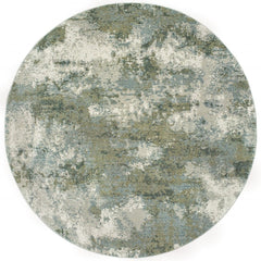 8' Blue Green Round Power Loom Area Rug - Homeroots