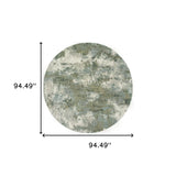 8' Blue Green Round Power Loom Area Rug - Homeroots - Flyclothing LLC