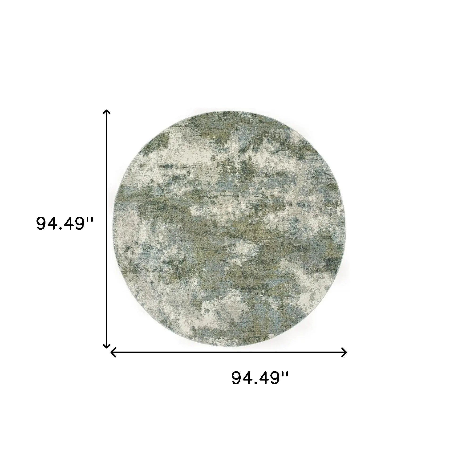 8' Blue Green Round Power Loom Area Rug - Homeroots - Flyclothing LLC