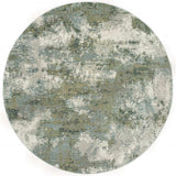 8' Blue Green Round Power Loom Area Rug - Homeroots - Flyclothing LLC