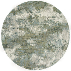 8' Blue Green Round Power Loom Area Rug - Homeroots