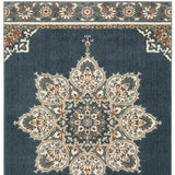 10' X 13' Blue And Beige Floral Medallion Indoor Area Rug - Homeroots