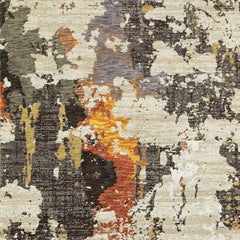 8' X 11' Beige and Black Power Loom Area Rug - Homeroots