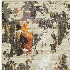8' X 11' Beige and Black Power Loom Area Rug - Homeroots
