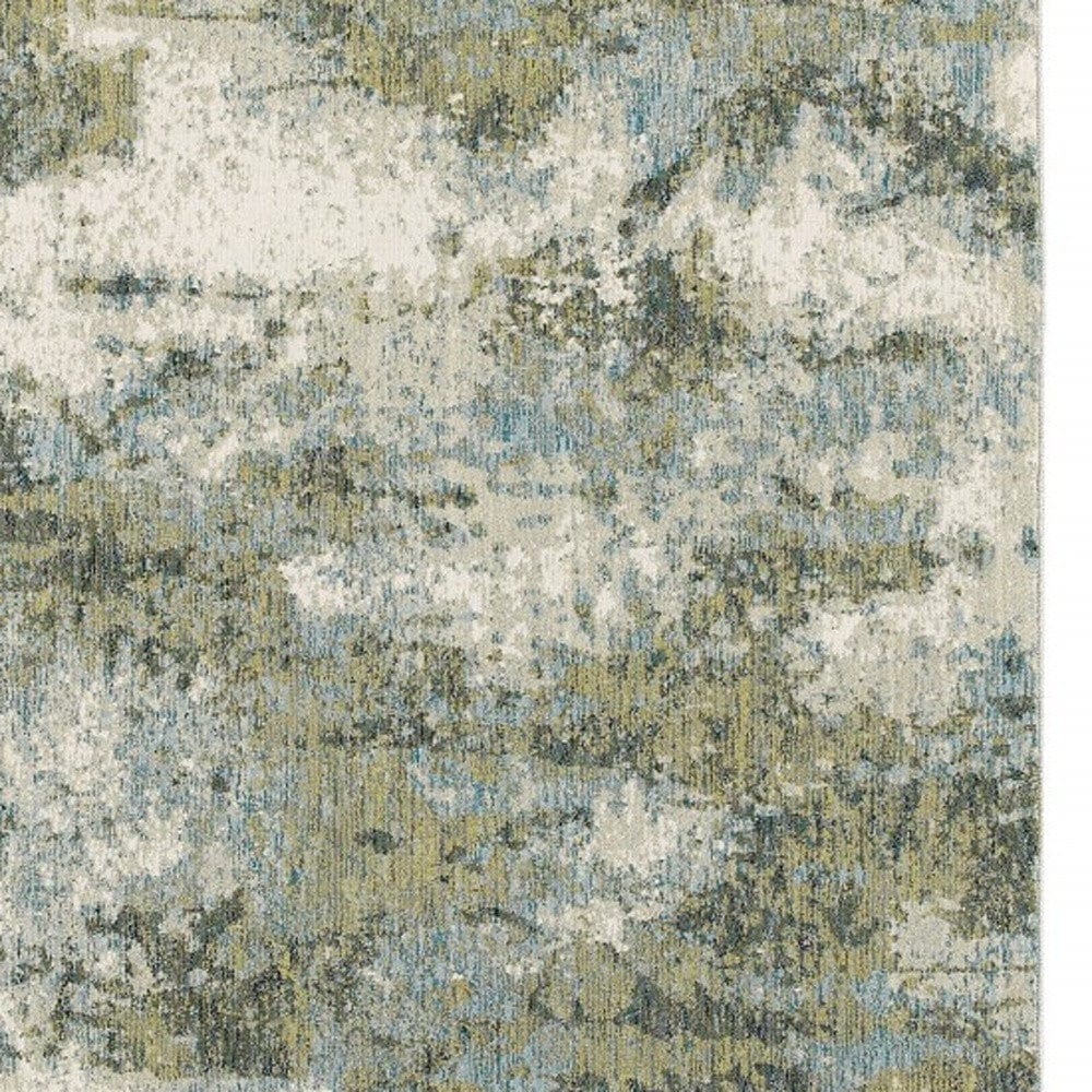8' X 11' Blue Green Power Loom Area Rug - Homeroots