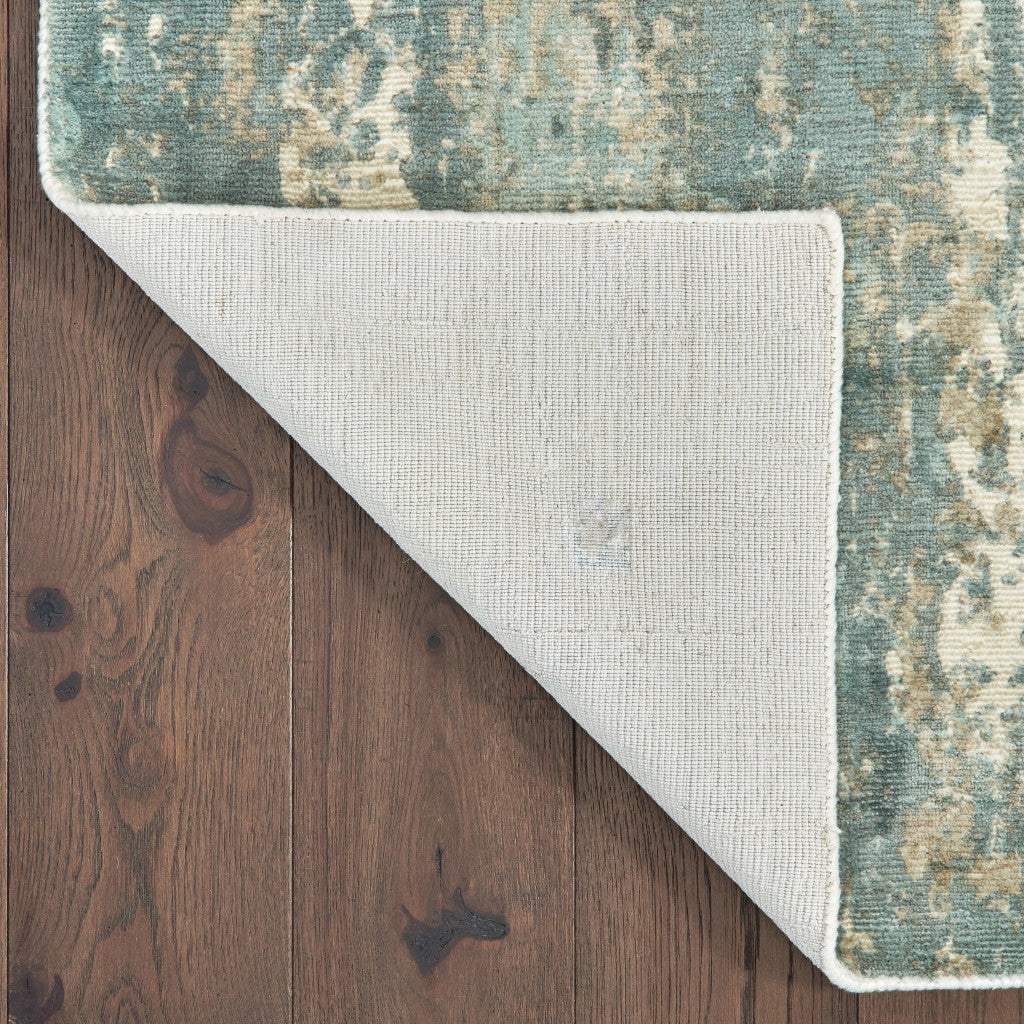 6' X 9' Blue And Gray Abstract Splash Indoor Area Rug - Homeroots - Flyclothing LLC