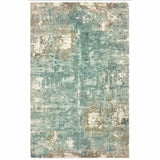 6' X 9' Blue And Gray Abstract Pattern Indoor Area Rug - Homeroots - Flyclothing LLC