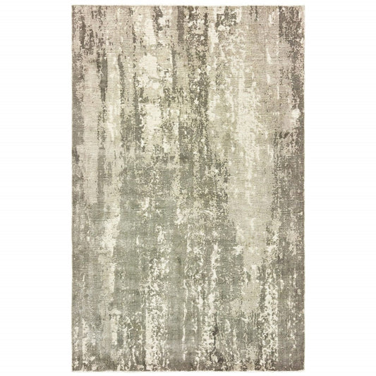 6' X 9' Gray And Ivory Abstract Splash Indoor Area Rug - Homeroots