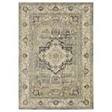 10' X 13' Beige And Gray Traditional Medallion Indoor Area Rug - Homeroots