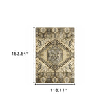 10' X 13' Tan And Gold Central Medallion Indoor Area Rug - Homeroots - Flyclothing LLC