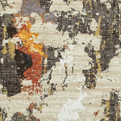 9' X 12' Beige and Black Power Loom Area Rug