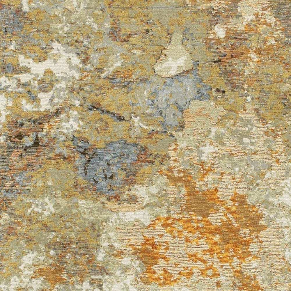 9' X 12' Gold and Ivory Power Loom Area Rug - Homeroots - Flyclothing LLC