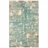 8’ X 10’ Blue And Gray Abstract Pattern Indoor Area Rug - Homeroots