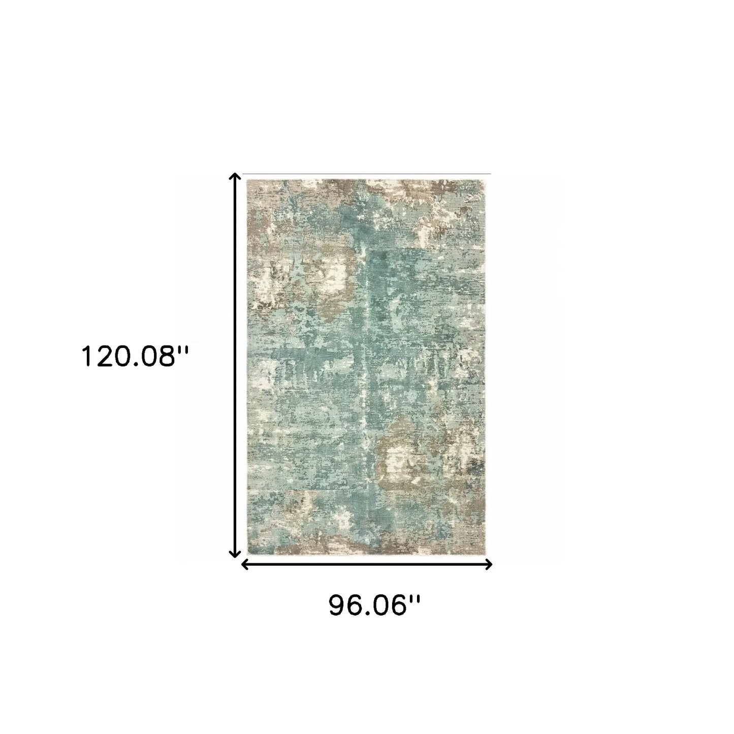 8’ X 10’ Blue And Gray Abstract Pattern Indoor Area Rug - Homeroots - Flyclothing LLC