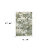10' X 13' Blue Green Power Loom Area Rug - Homeroots