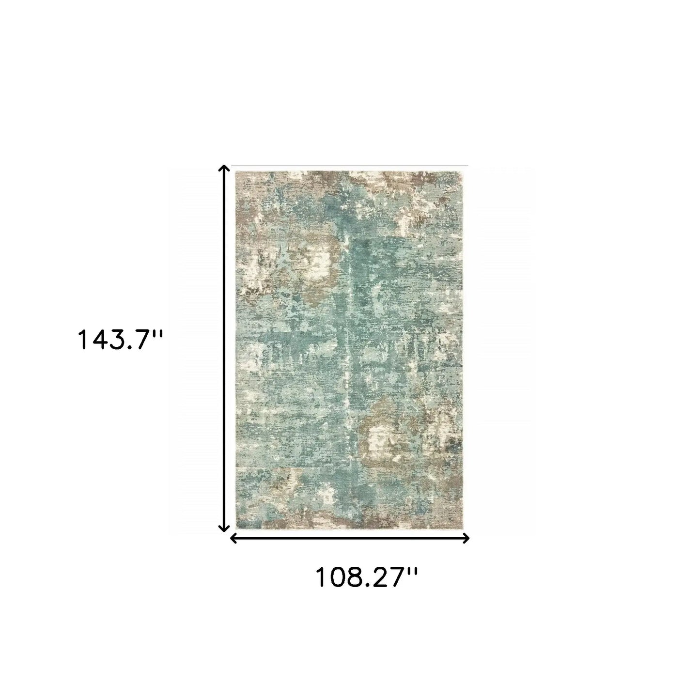 9' X 12' Blue And Gray Abstract Pattern Indoor Area Rug - Homeroots - Flyclothing LLC