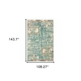 9' X 12' Blue And Gray Abstract Pattern Indoor Area Rug - Homeroots