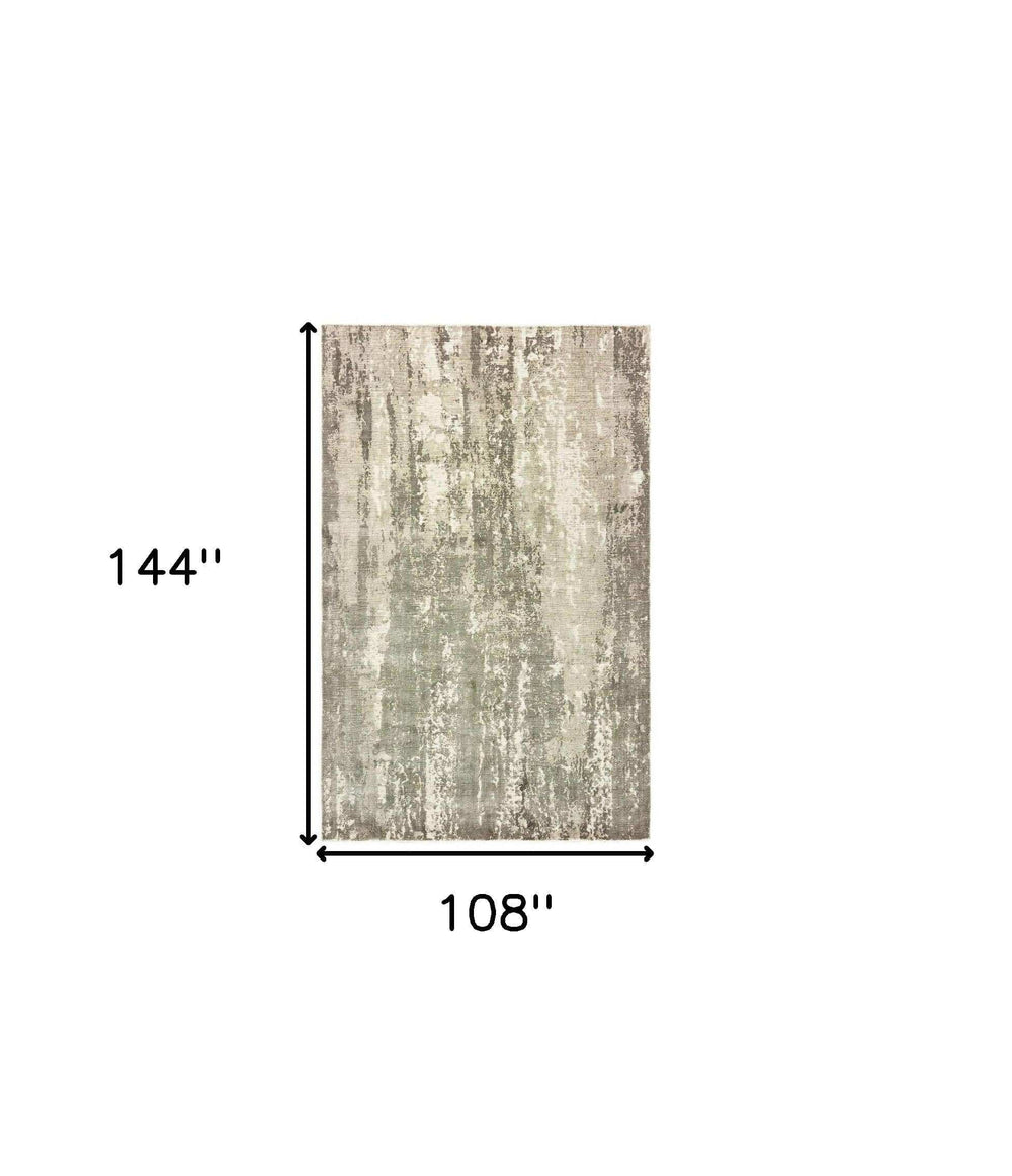 9' X 12' Gray And Ivory Abstract Splash Indoor Area Rug - Homeroots - Flyclothing LLC