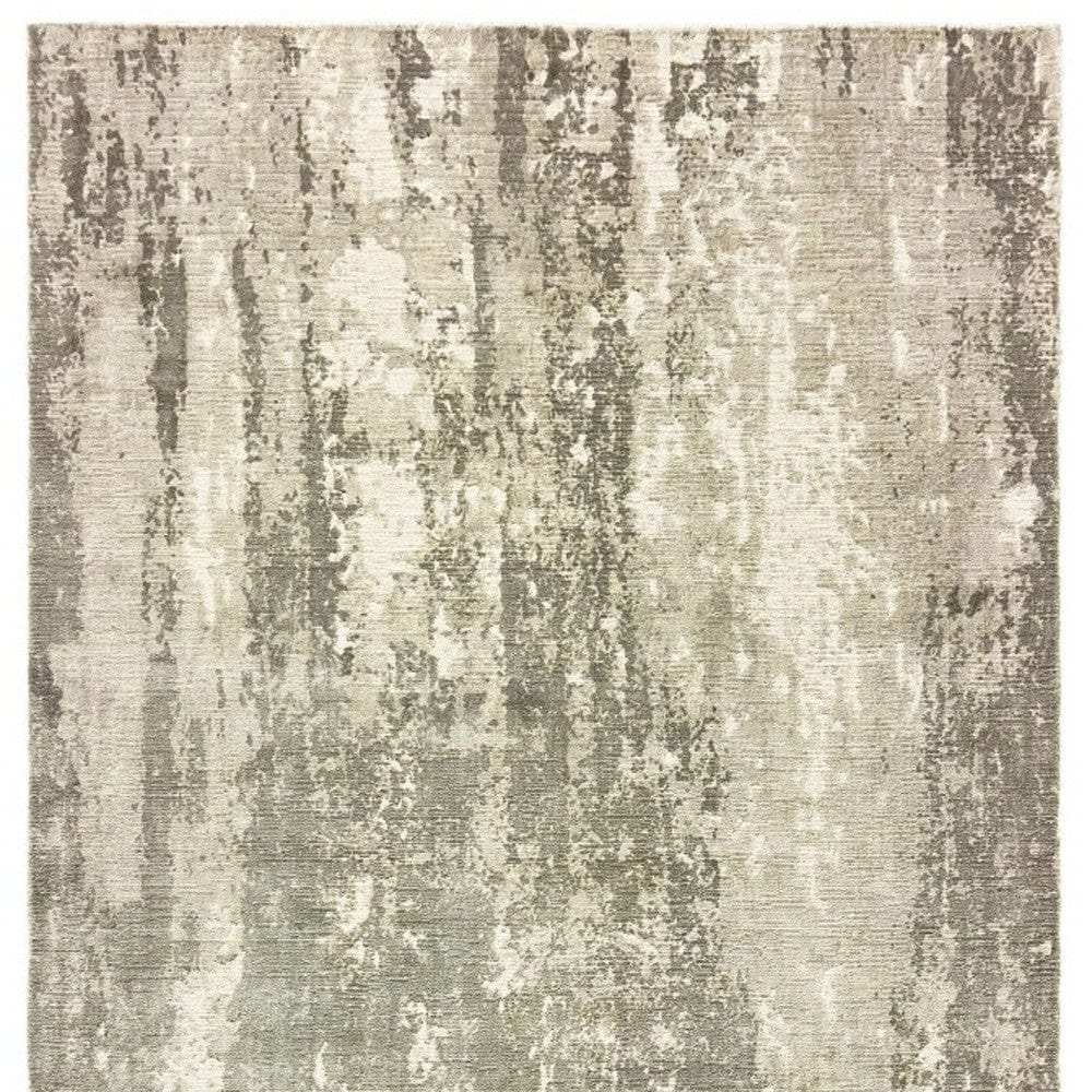 9' X 12' Gray And Ivory Abstract Splash Indoor Area Rug - Homeroots - Flyclothing LLC