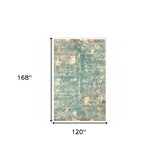 10' X 14' Blue And Gray Abstract Pattern Indoor Area Rug - Homeroots - Flyclothing LLC