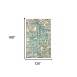 10' X 14' Blue And Gray Abstract Pattern Indoor Area Rug - Homeroots