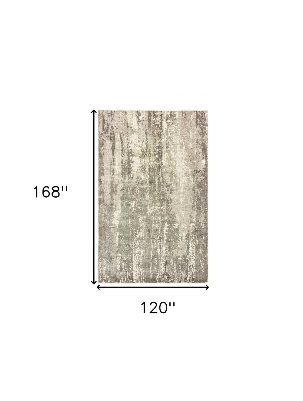 10' X 14' Gray And Ivory Abstract Splash Indoor Area Rug - Homeroots - Flyclothing LLC