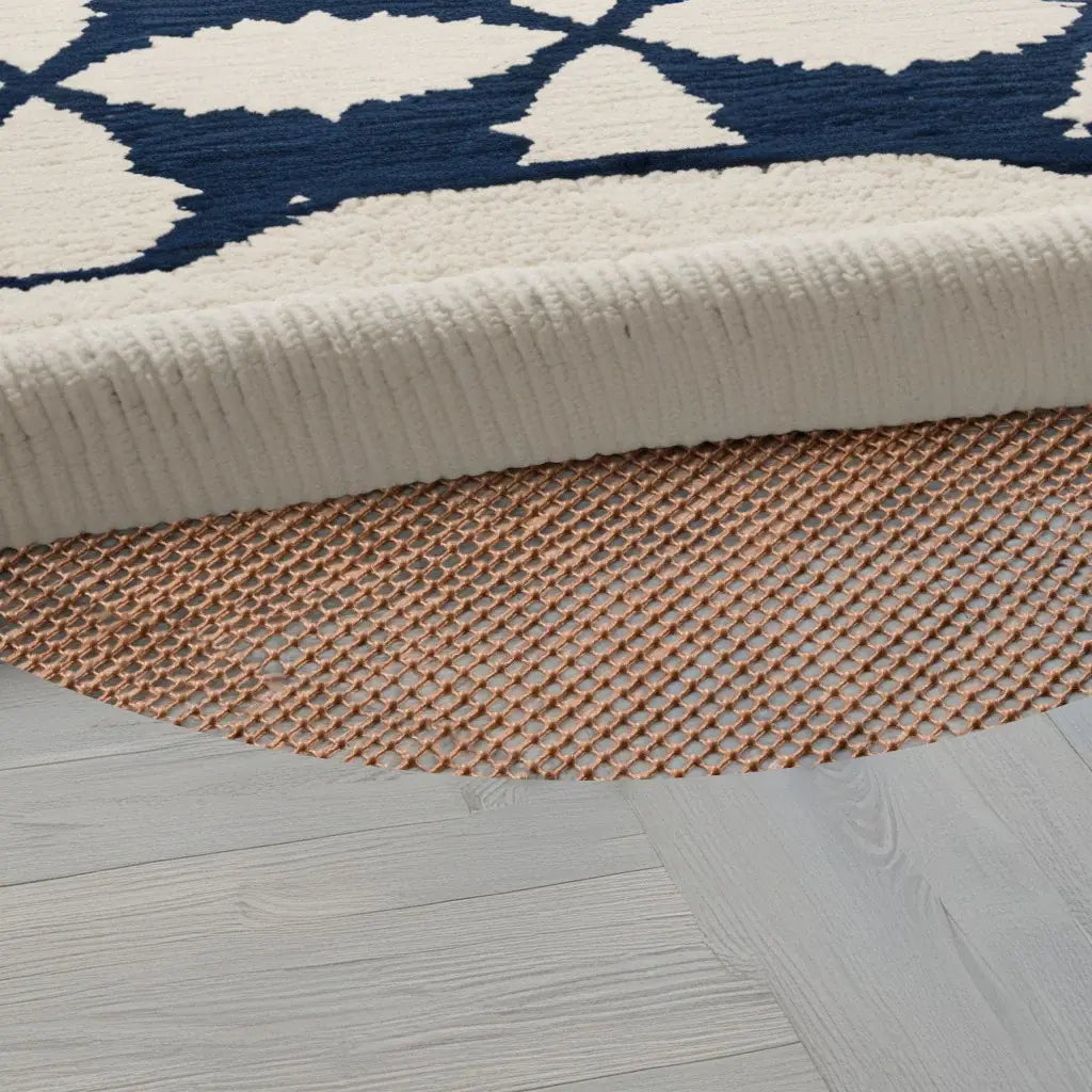 8' Round Brown Non Slip Indoor Outdoor Rug Pad - Homeroots - Flyclothing LLC