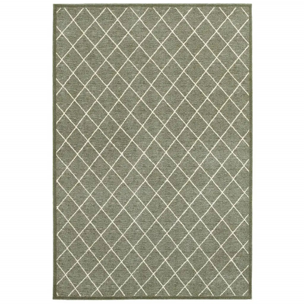 10' X 13' Gray And Ivory Diamond Indoor Area Rug - Homeroots - Flyclothing LLC
