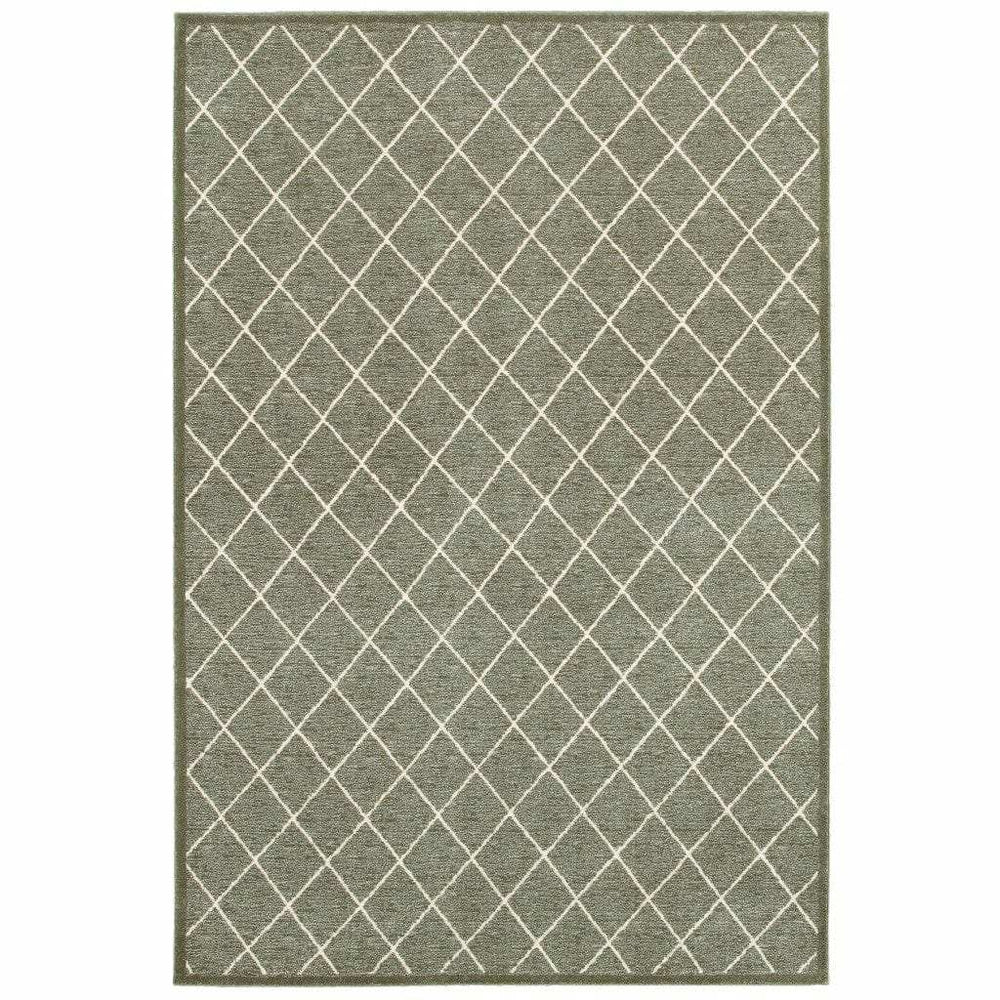10' X 13' Gray And Ivory Diamond Indoor Area Rug - Homeroots - Flyclothing LLC