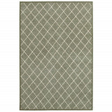 10' X 13' Gray And Ivory Diamond Indoor Area Rug - Homeroots