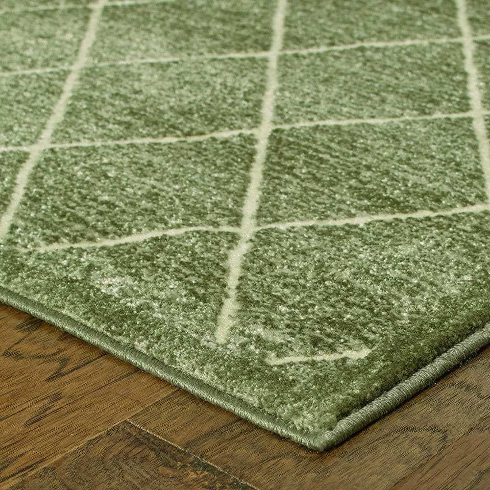 10' X 13' Gray And Ivory Diamond Indoor Area Rug - Homeroots - Flyclothing LLC