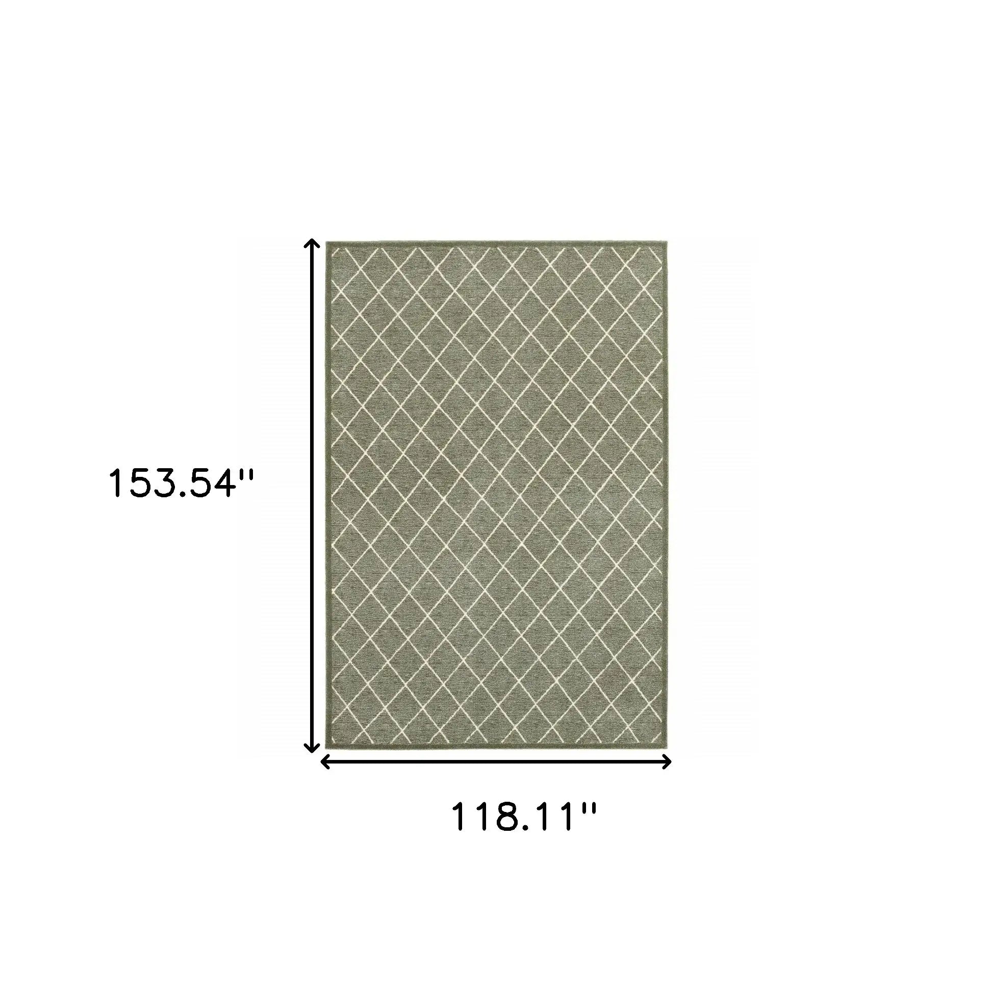 10' X 13' Gray And Ivory Diamond Indoor Area Rug - Homeroots - Flyclothing LLC