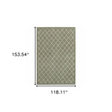 10' X 13' Gray And Ivory Diamond Indoor Area Rug - Homeroots