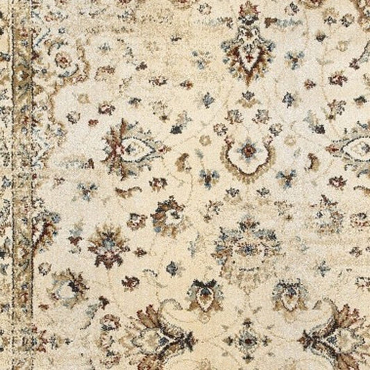 10' X 13' Ivory And Gold Distressed Indoor Area Rug - Homeroots