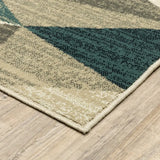 10' X 13' Gray And Teal Geometrics Indoor Area Rug - Homeroots - Flyclothing LLC