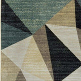 10' X 13' Gray And Teal Geometrics Indoor Area Rug - Homeroots - Flyclothing LLC