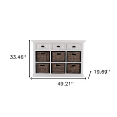 Modern Farmhouse Buffet Server With Basket Set - Homeroots