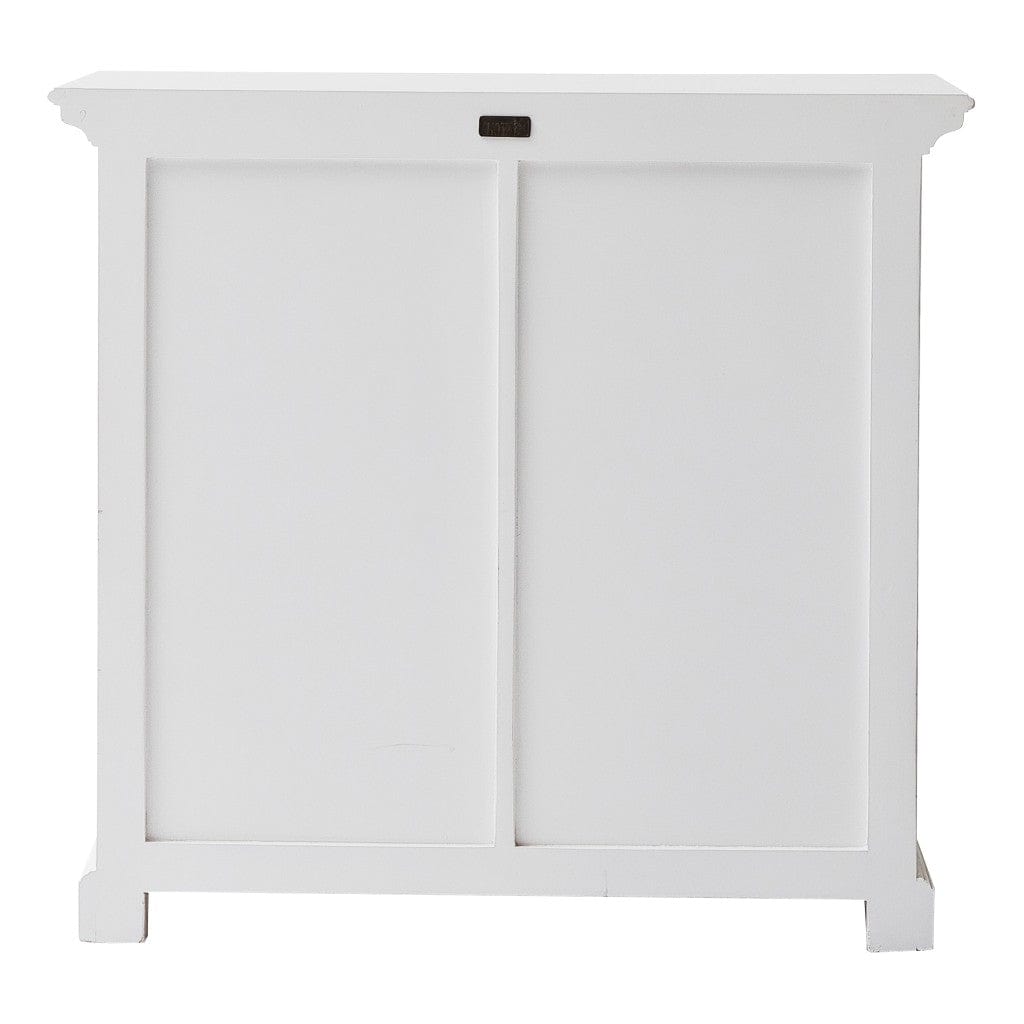 35" White Accent Cabinet With Two Drawers and Baskets