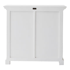 35" White Accent Cabinet With Two Drawers and Baskets