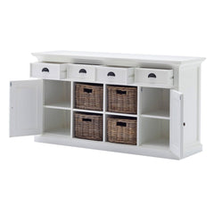 Modern Farmhouse White Buffet With Baskets