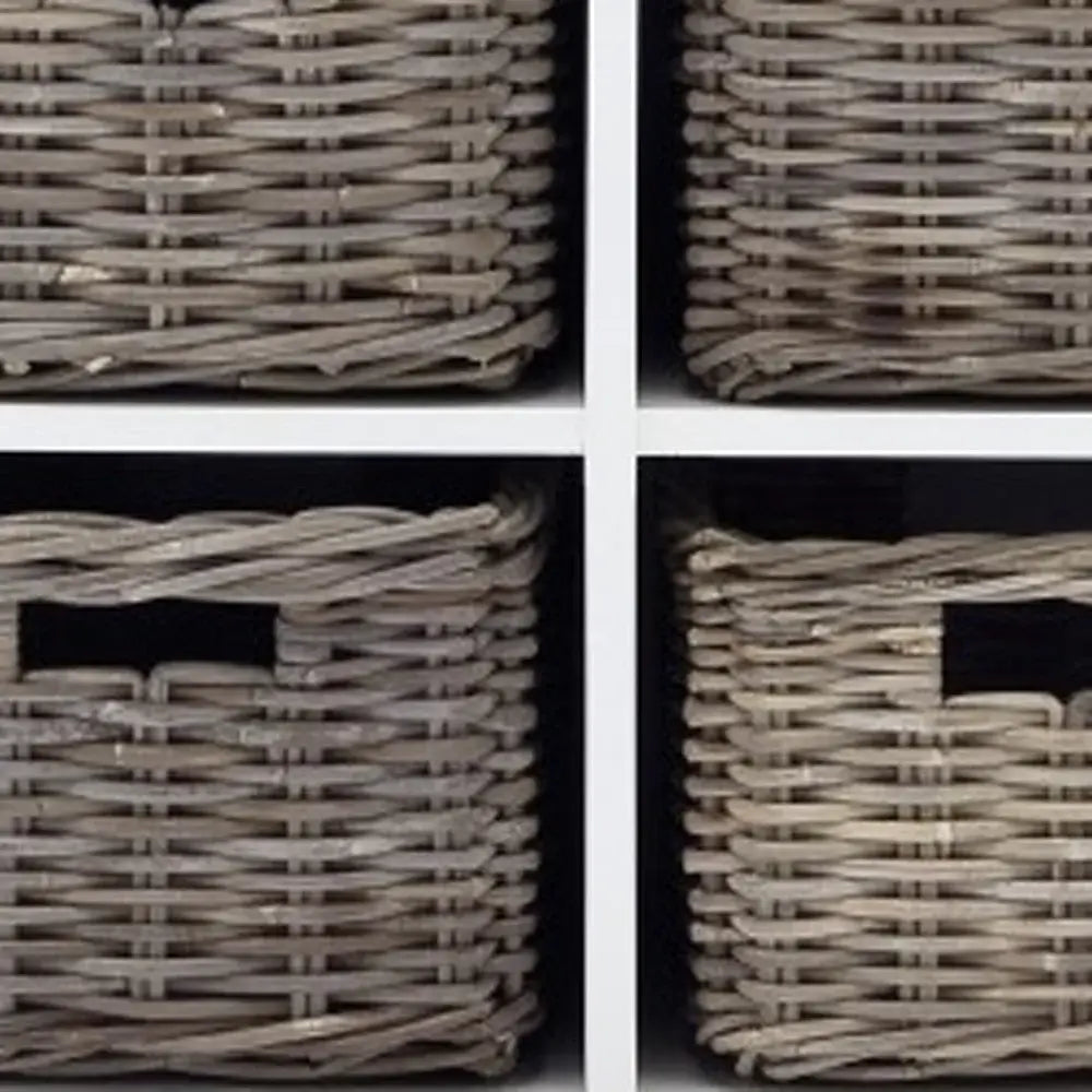 Modern Farmhouse White Buffet With Baskets - Homeroots - Flyclothing LLC