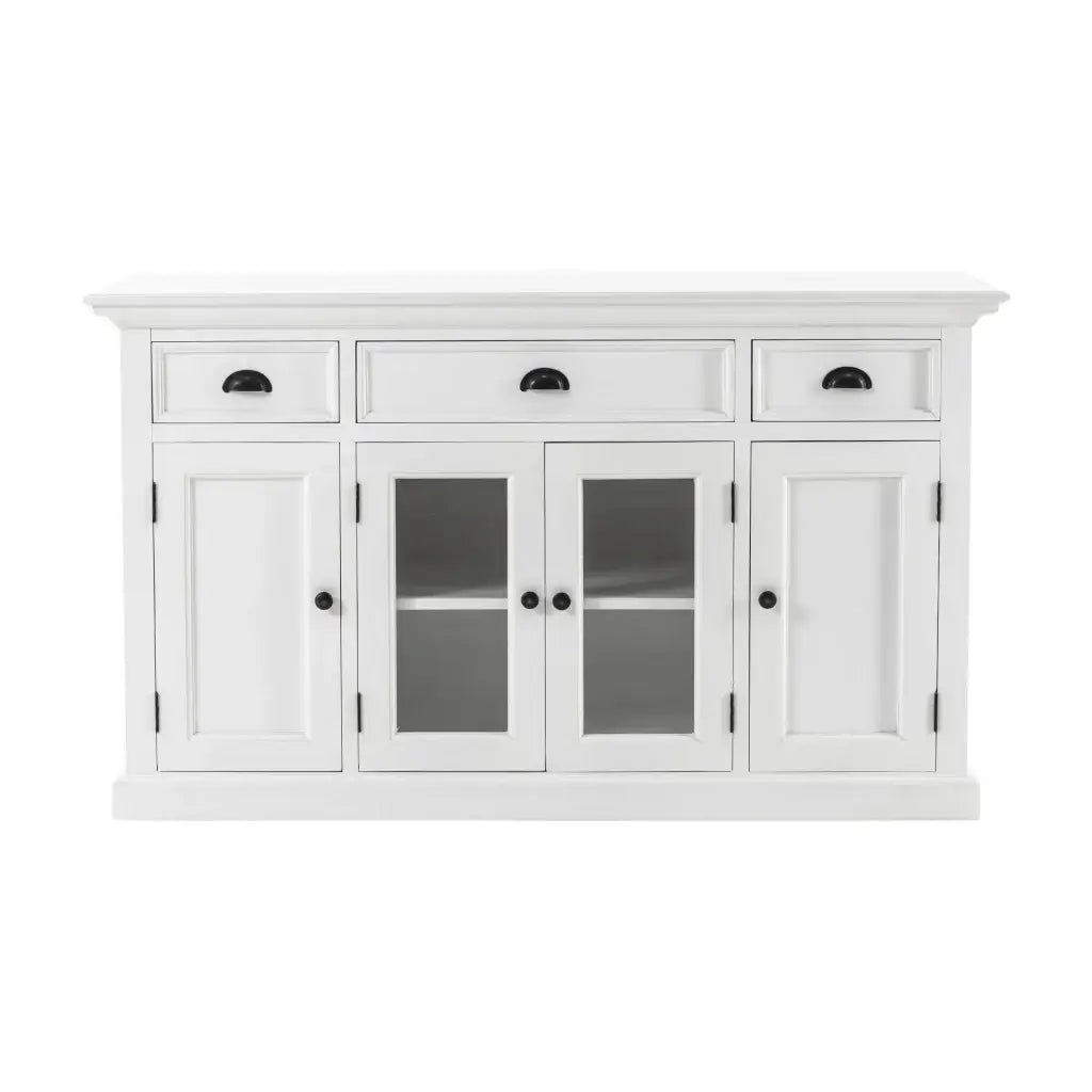 White Accent Cabinet With Glass Doors - Homeroots - Flyclothing LLC