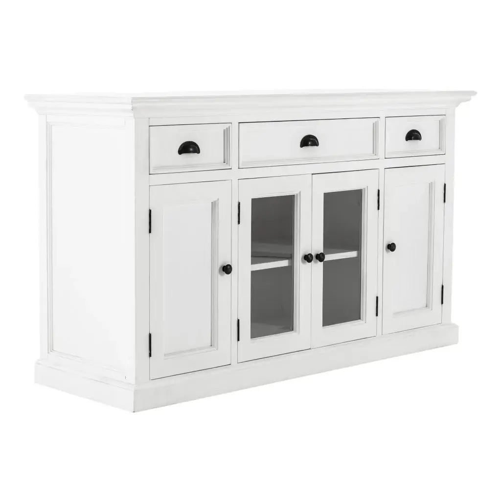 White Accent Cabinet With Glass Doors - Homeroots - Flyclothing LLC