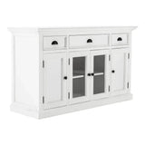 White Accent Cabinet With Glass Doors - Homeroots - Flyclothing LLC