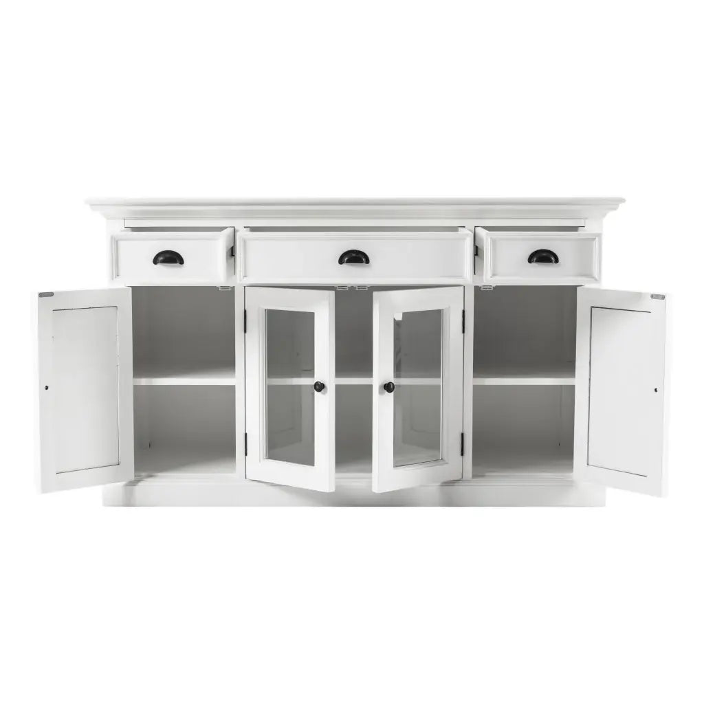 White Accent Cabinet With Glass Doors - Homeroots - Flyclothing LLC