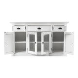 White Accent Cabinet With Glass Doors - Homeroots