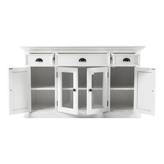 White Accent Cabinet With Glass Doors